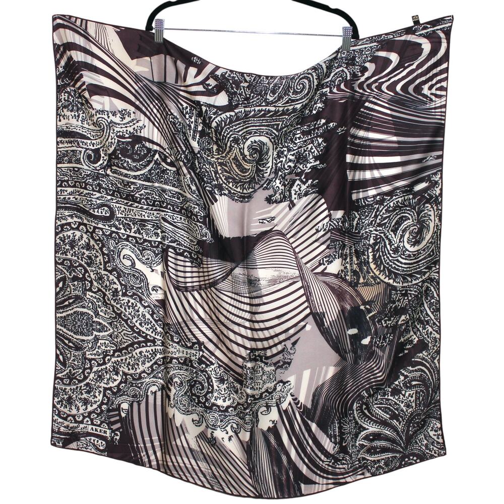 AKER 100% Silk Multi Color Patterned Square Large Scarf